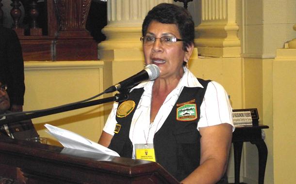 Coordinadora Regional de las Juntas Vecinales de Seguridad Ciudadana, Marina Mejía Vizueta.